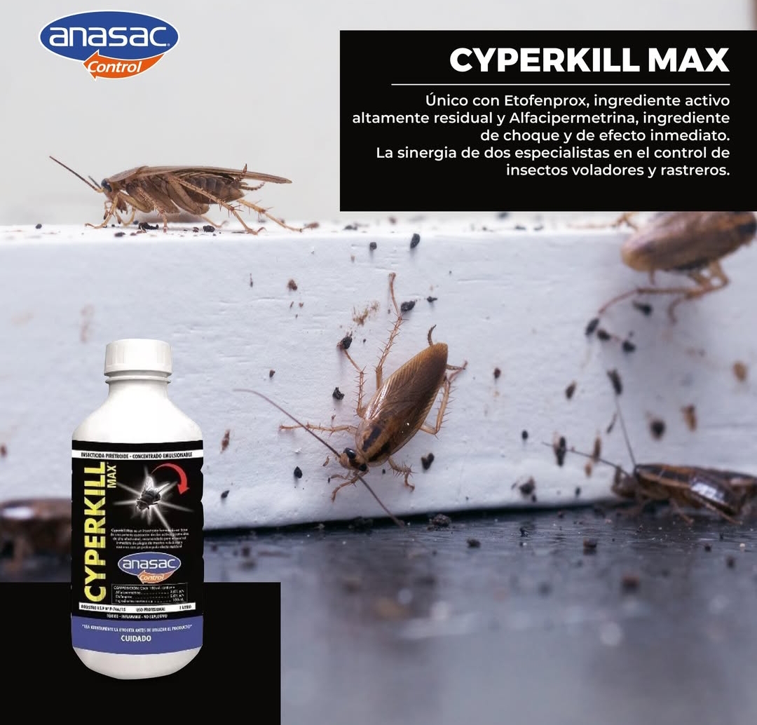 Cyperkill Max para control de insectos voladores y rastreros