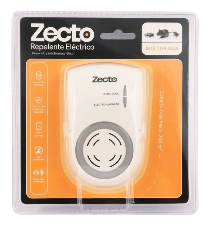 Repelente electrico multiplaga ultrasonido/electromagnetico Zecto ratones insectos